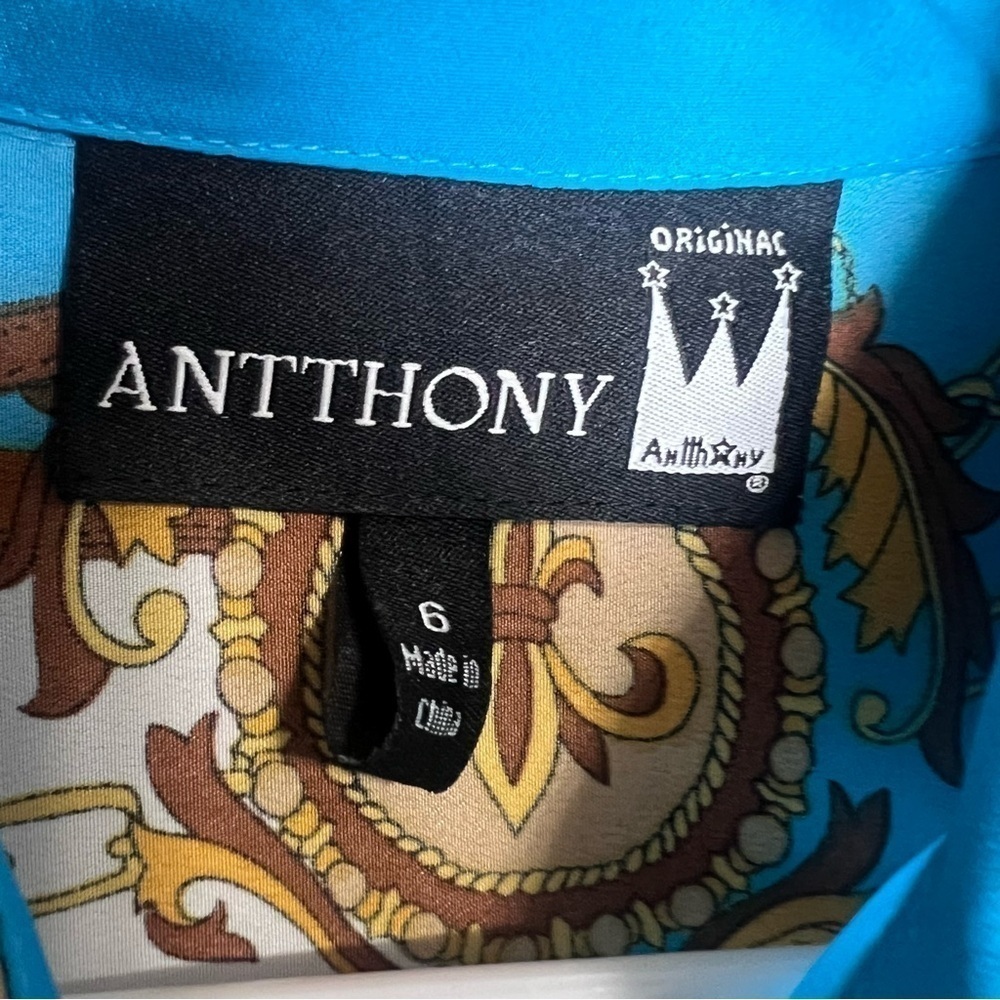Antthony Original 2-Piece Western Blouse Long Sleeve Artsy Blue Boxy Women’s 6 - Picture 6 of 6